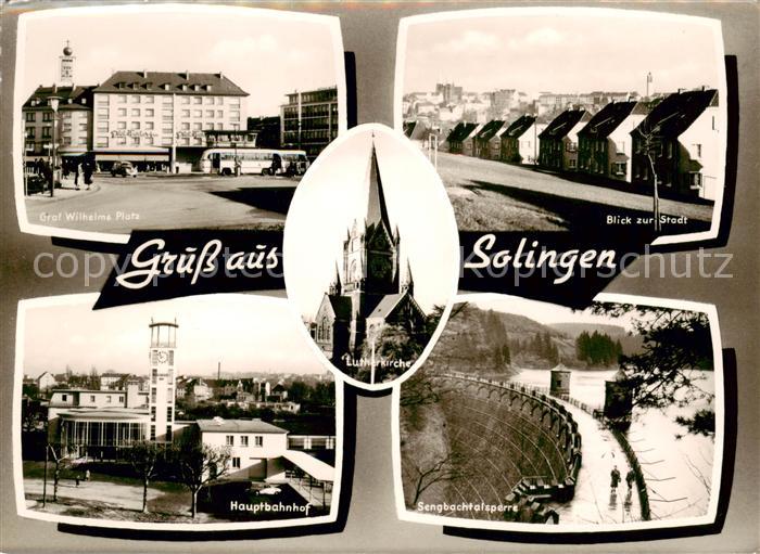 Solingen Graf Wilhelm Platz Blick zur Stadt Hauptbahnhof Sengbachtalsperre Luthe