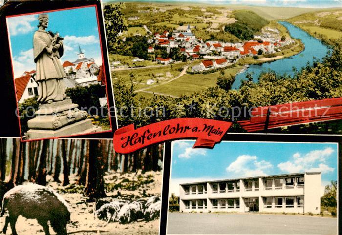 Hafenlohr Panorama Denkmal Wildschweine