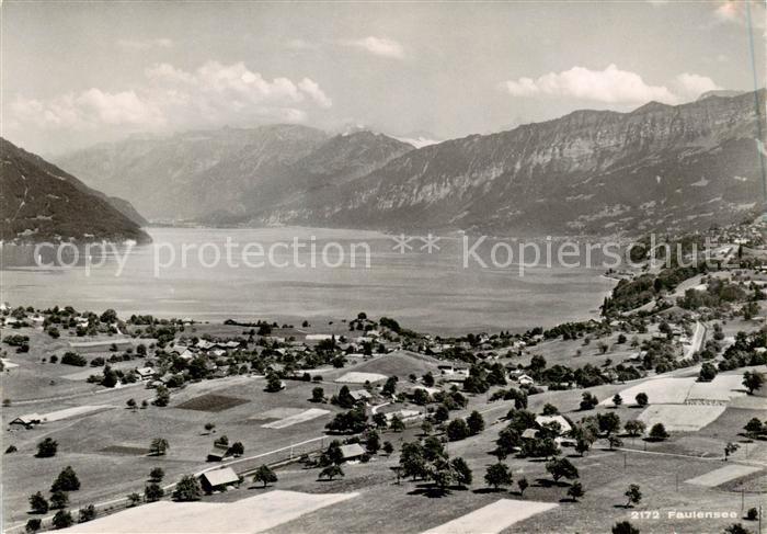 Faulensee Bad Thunersee BE Panorama Berner Alpen