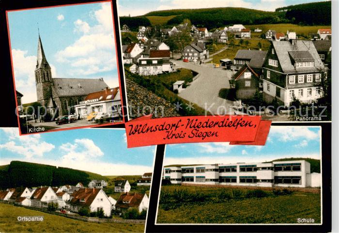 Niederdielfen Wilnsdorf Kirche Panorama Ortspartie Schule