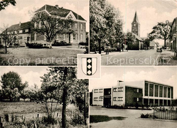 Borth Niederrhein Teilansichten Kirche Schule