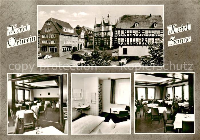 Frankenberg  Eder Hotel Ortweine Hotel Sonne Gastraeume Zimmer