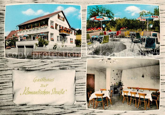 Klingen Bieberehren Gasthaus zur Romantischen Strasse Terrasse Gaststube