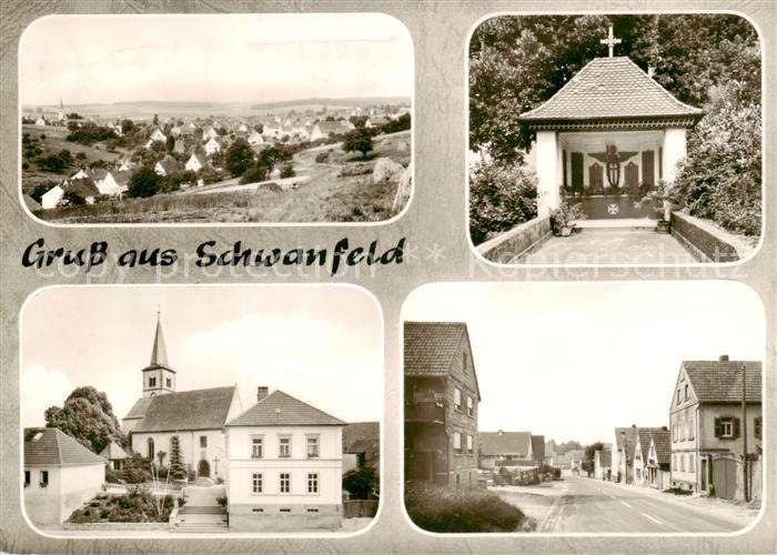 Schwanfeld Panorama Kapelle Kirche Strassenpartie