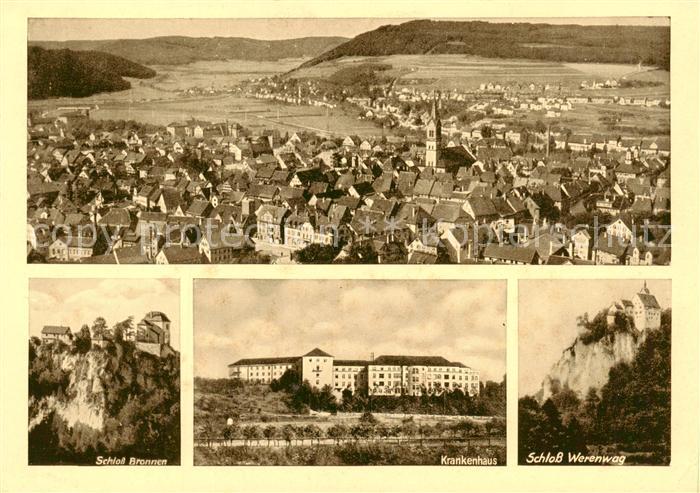 Tuttlingen Panorama Schloss Bronnen Krankenhaus Schloss Werenwag