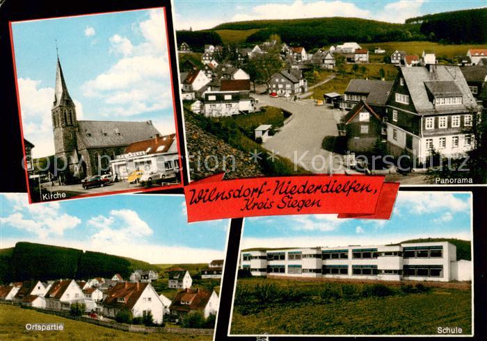 Niederdielfen Wilnsdorf Kirche Panorama Ortspartie Schule