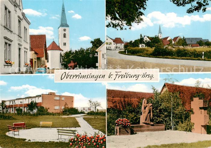Oberrimsingen Kirche Ortspartie Park Plastik