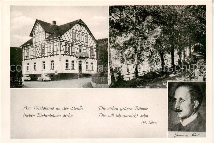 Hellental Solling Heinade Wirtshaus an der Strasse Sieben Birkenbaeume Gasthaus