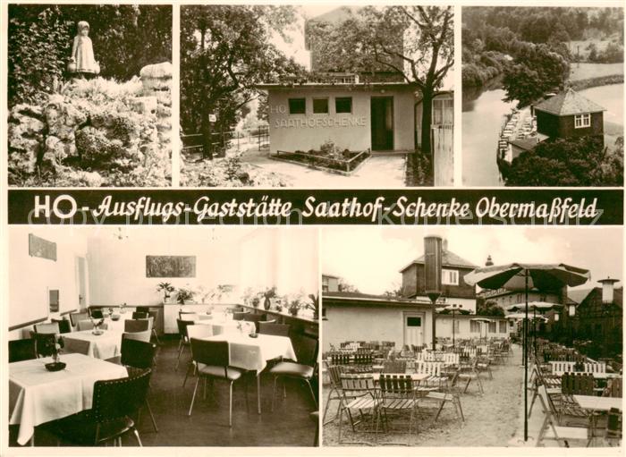 Obermassfeld-Grimmenthal HO Ausflugsgaststaette Saathof Schenke Schwanenteich Ga