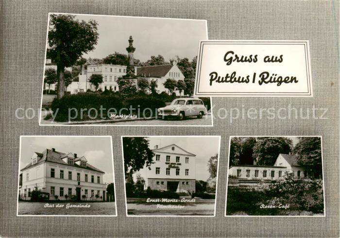 Putbus Ruegen Marktplatz Rat der Gemeinde Ernst Moritz Arndt Filmtheater Rosen C