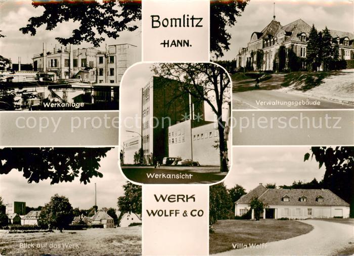 Bomlitz Werk Wolff et Co Werkanlage Verwaltungsgebaeude Blick auf das Werk Villa