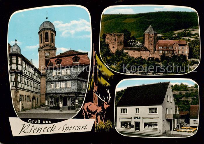 Rieneck Ortsmotiv Kirche Schloss Sparladen Hans Wirth