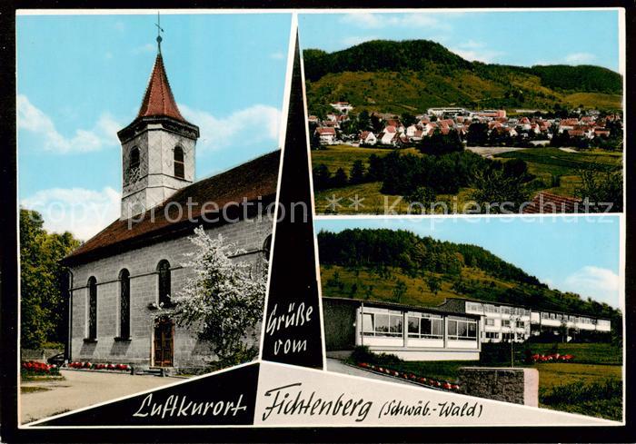 Fichtenberg Wuerttemberg Kirche Panorama Schule