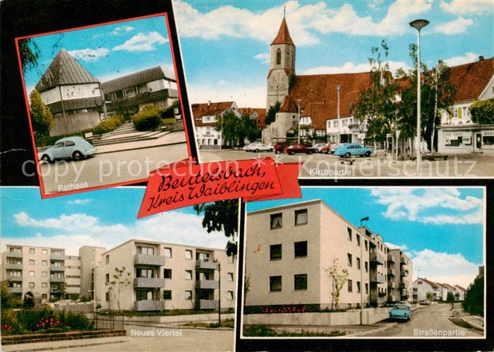 Beutelsbach Weinstadt Rathaus Kirchpartie Neues Viertel Strassenpartie