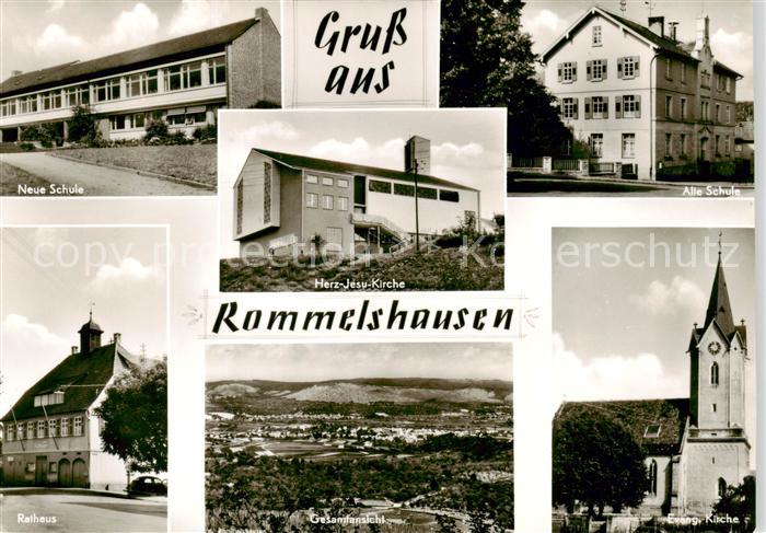 Rommelshausen Kernen Remstal Neue Schule Herz Jesu Kirche Alte Schule Rathaus Pa