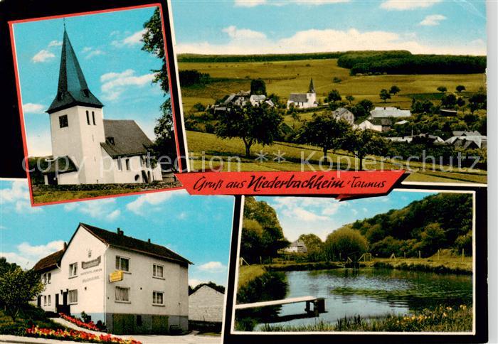 Niederbachheim Kirche Panorama Gasthaus Heimann Weiher