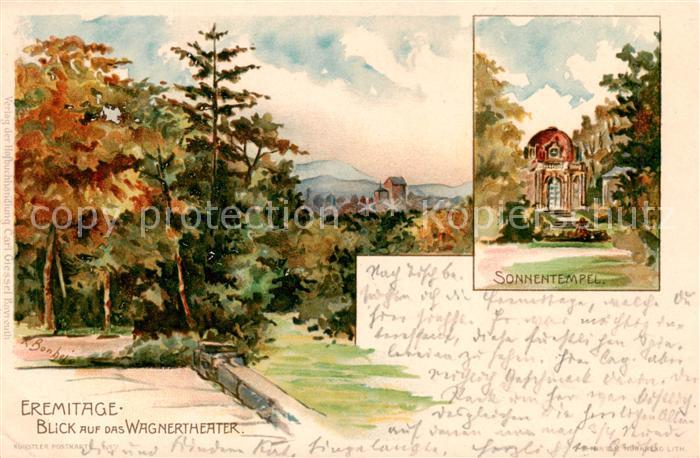 BAYREUTH Bayern Eremitage Blick auf Richard Wagner Theater Sonnentempel Kuenstle