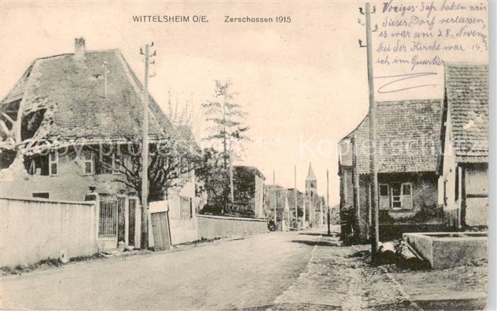 Wittelsheim 68 Haut-Rhin Zerschossen 1915 1. Weltkrieg