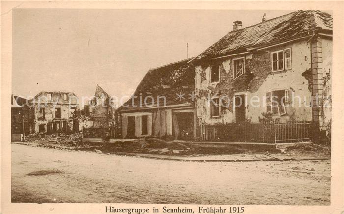 Sennheim 68 Haut-Rhin Haeusergruppe Fruehjahr 1915 Truemmer 1. Weltkrieg