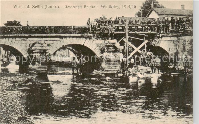 Vic-sur-Seille 57 Moselle Gesprengte Bruecke 1. Weltkrieg 1914/15