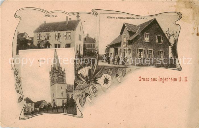 Ingenheim 67 Bas-Rhin Schulhaus Kirche Kueferei Gastwirtschaft