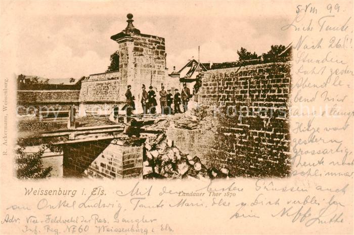 Weissenburg Wissembourg 67 Alsace Landauer Tor 1870