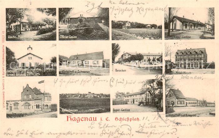 Hagenau 67 Bas-Rhin Alsace Schiessplatz Gebaeude Wirtschaft Baracken Cantine