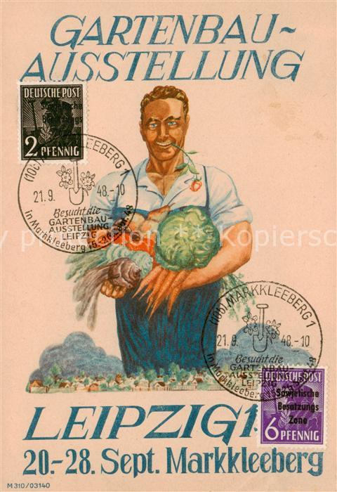 Markkleeberg Gartenbau-Ausstellung Stempel Kuenstlerkarte