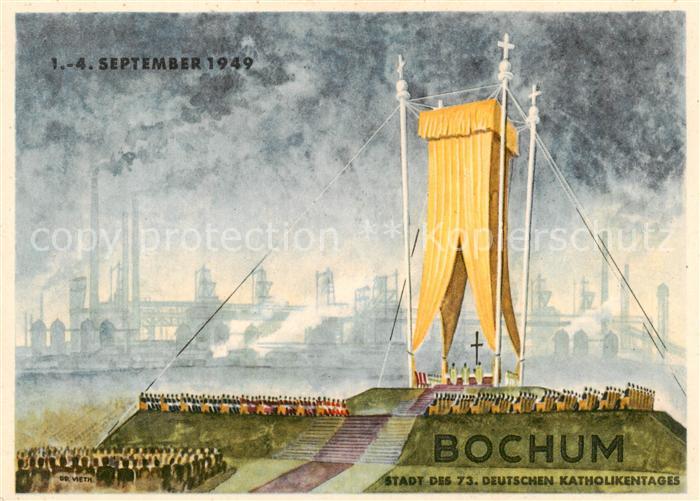 BOCHUM CITY Stadt des 73. Deutschen Katholikentages Offizielle Festpostkarte