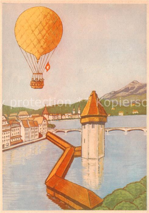 Luzern  LU Ballonpostkarte 11. Schweizerische Ausstellung fuer Landwirtschaft Fo