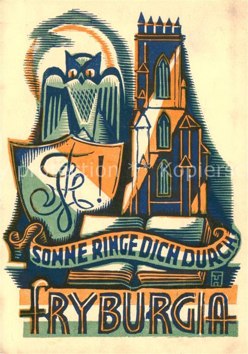 Fribourg  FR Sonne ringe dich durch Fryburgia Kuenstlerkarte