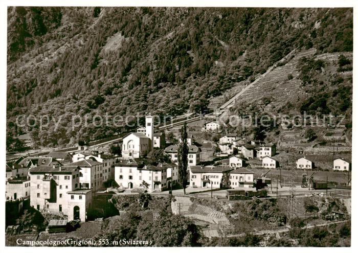 Campocologno GR Ortsansicht mit Kirche