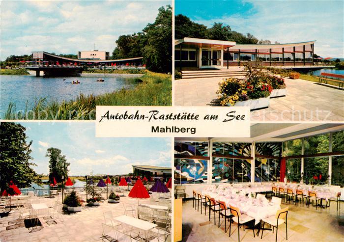 Mahlberg Baden Autobahn Raststaette am See Terrasse Speiseraum