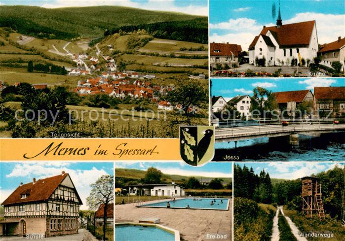 Mernes Bad Soden-Salmuenster Panorama Kirche Jossa Schule Freibad Wanderwege