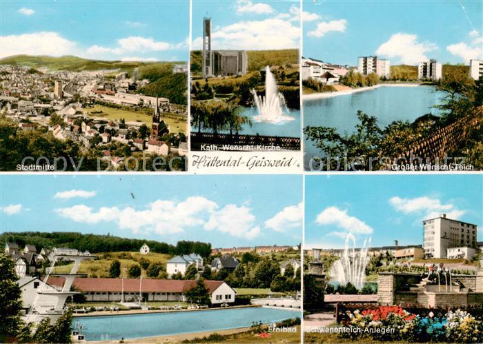 Huettental Siegen Stadtmitte Kath Wensch Kirche Grosser Wensch Teich Freibad Sch