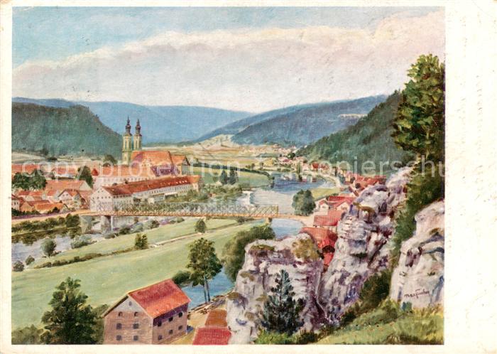 Pielenhofen Stadtansicht Kuenstlerkarte