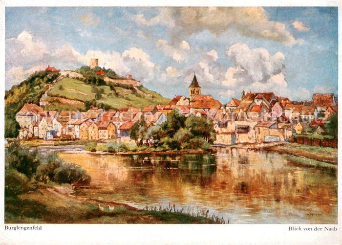 Burglengenfeld Bayern Blick von der Naab Gemaelde