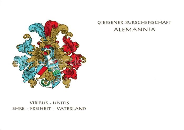 Giessen  Lahn Giessener Burschenschaft Alemannia Wappen