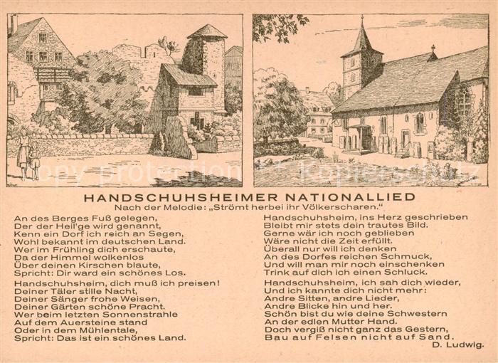 Handschuhsheim Ortspartien Zeichnung Handschuhsheimer Nationallied Text