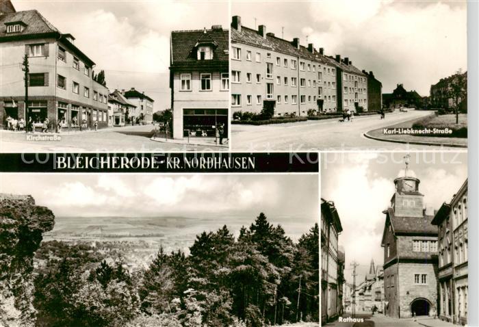 Bleicherode Kirchstrasse Karl Liebknecht Strasse Panorama Rathaus