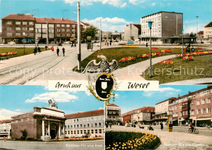 Wesel  Rhein Kaiserplatz Berliner Tor und Post Hohestrasse am Viehtor