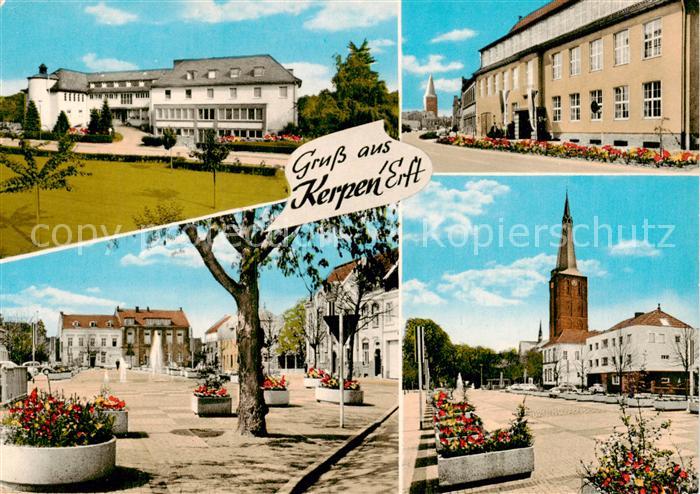 Kerpen  Rheinland Schule Strassenpartien Kirche