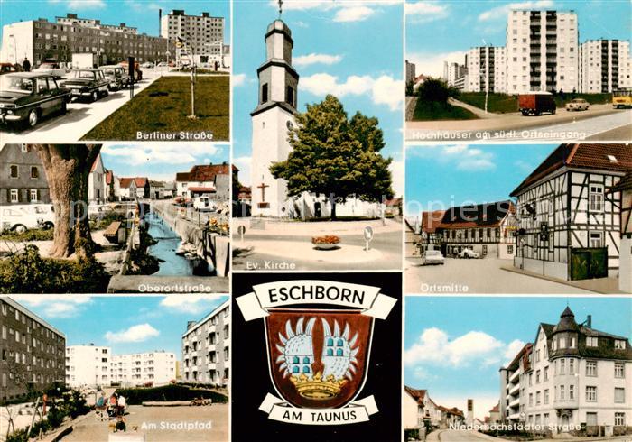 Eschborn Berliner Strasse Oberortstrasse Am Stadtpfad Ev Kirche Hochhaeuser Orts