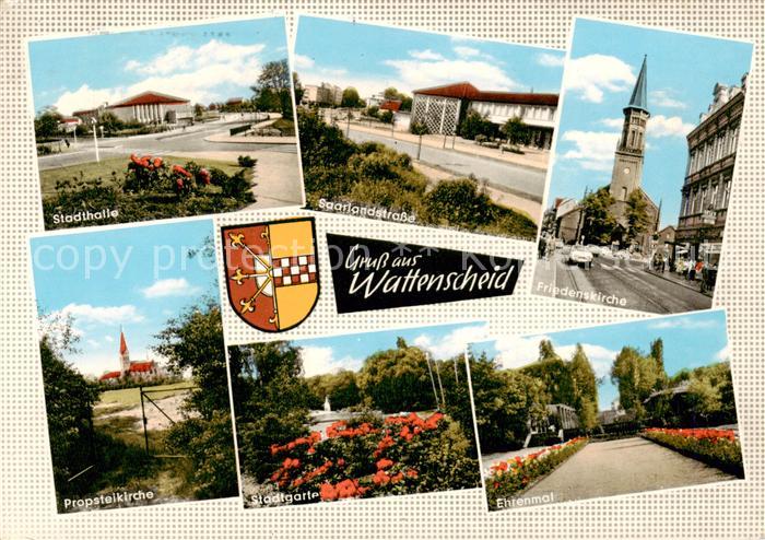 Wattenscheid Stadthalle Saarlandstrasse Friedenskirche Propsteikirche Stadtgarte