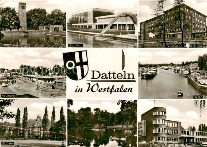 Datteln Ehrenmal Stadtbad Vestische Kinderklinik Neumarkt Hafen Rathaus Stadtpar
