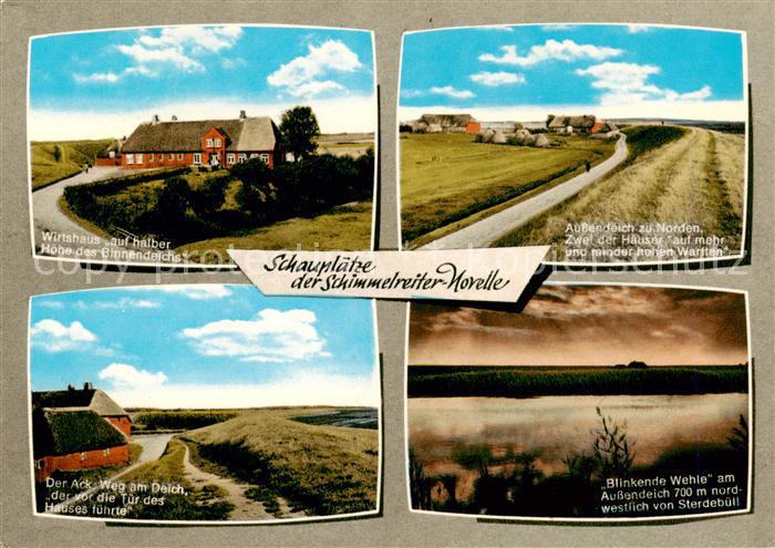 Sterdebuell Bordelum Wirtshaus am Binnendeich Aussendeich Haeuser auf hohen Warf