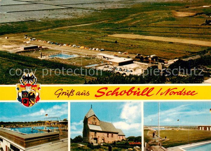 Schobuell Husum Nordsee Fliegeraufnahme Schwimmbad Kirche