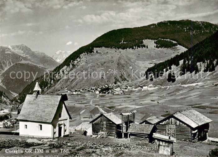 Curaglia GR mit Kapelle und Toedi