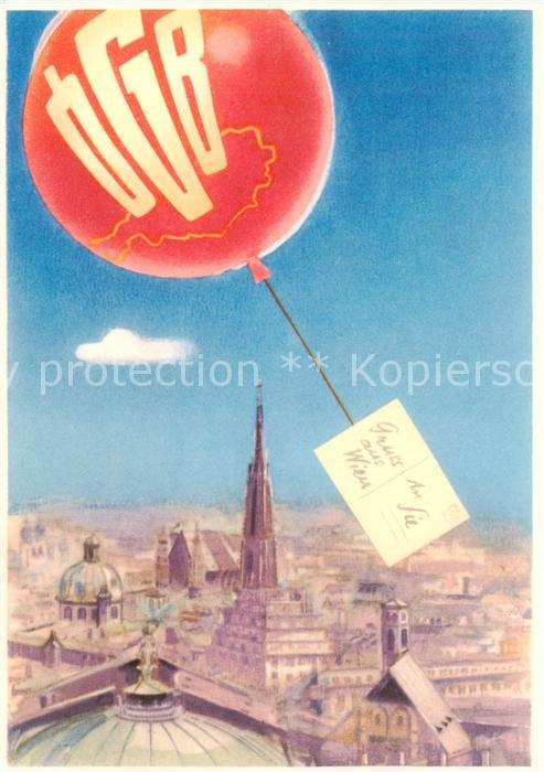 Wien AT Stadtblick Illustration