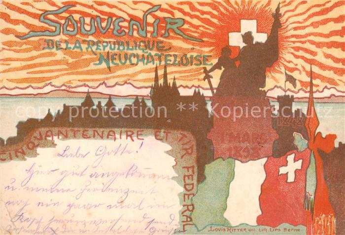 Neuchatel NE Souvenir de la Republique Neuchateloise